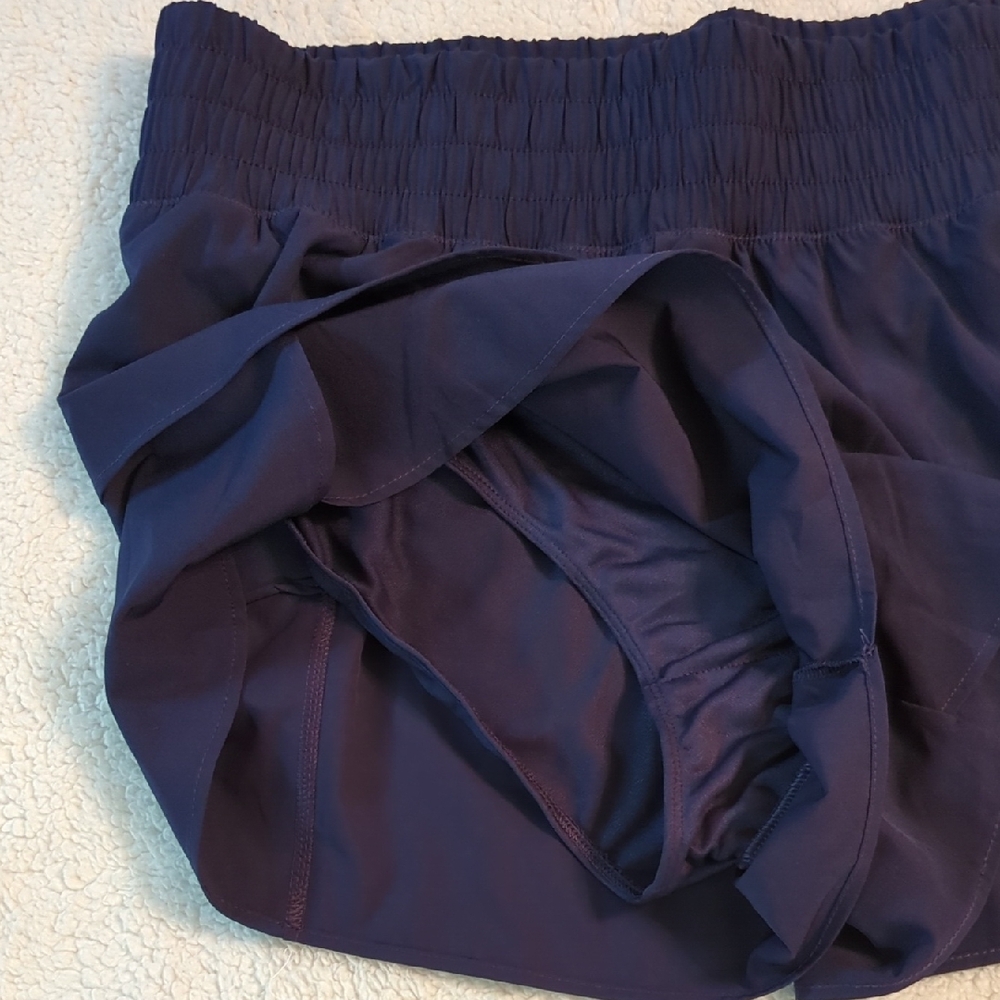 Apana Women's High Waiste Navy Layered Ruffle Short With Built In - Picture 5 of 7